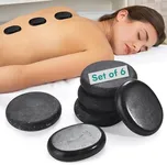 Pino Products Hot Massage Stones - 6 Large Essential Black Basalt Stones - Massage Therapy, Relaxation Basalt Stones - Rock Stone Massage Kit Warmer - Massage Tools for Professional or Pain Relief