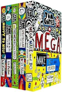 Tom Gates Series 16-20 Collection 5 Books Set By Liz Pichon (Mega Make and Do and Stories Too, Spectacular School Trip (Really.), Ten Tremendous Tales, Random Acts of Fun & Happy to Help eventually)