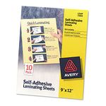 Clear Self-Adhesive Laminating Sheets, 3 mil, 9 x 12, 10/Pack