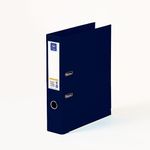 Worldone Lever Arch File, 2.6mm Thick PVC Sheet,110g Heavy Duty Arch Clip, File Stands Erect Even with 500 Pages, Wide Spine Label, Corner Edge Protection, Set of 2, Size FC, Colour Navy