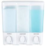 Better Living Products Clear Choice Dispenser Three Chamber Shower Dispenser, White