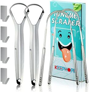 Limpiador de lengua con mini gancho (4 unidades) raspador lengua limpiador acero inoxidable para adultos y niños cuidado bucal elimina el mal aliento