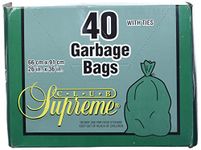 Club Supreme Large Trash Bags - Outdoor Garbage Bags Box 40 Units - 26 x 36 in/66 x 91 cm - 21 gallons / 80 Liters