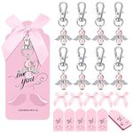 MOVINPE Party Favors Angel Keychains 20 Sets, 20 Angel Keychain, 20 Thank You Tags, 20 Bowknots, Guest Return Gift for Baby Boy Shower Wedding Anniversary Supplies