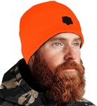 Klarny Outdoors Blaze Orange Hunting Hat Premium High Performance Blaze Deer Thermolite Fleece Beanie Youth & Adult Sizing