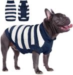 ALAGIRLS Small Dog Sweater Puppy Clothes, Cold Weather Cat Sweater Dog Cable Knitwear, Classic Turtleneck Warm Chenille Clothes for Chihuahua, Bulldog, Dachshund, Pug, Yorkie, Navy S