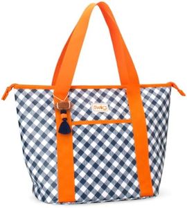 Swig Life Zippi Insulated Cooler Bag, Collapsible Soft, Navy + Orange