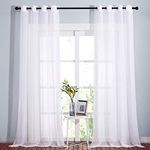 NICETOWN Sheer Curtains Extra Long - Grommet Top Voile Sheer Drapes for Sliding Glass Door/Villa/Cottage(2-Pack, 54 Wide x 120 Inches Long, White)