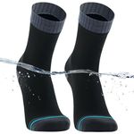 DexShell Essential Waterproof Socks Hiking Walking Cotton Inners for Men and Women, Unisex Large, Jet Black Grey