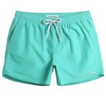 MaaMgic Mens Swim Trunks with Mesh Lining Quick Dry Mens Bathing Suit Shorts,Green,Large