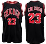 Zmart Australia New Men's Basketball Jersey Sports T Shirt Tee Vest Tops Gym Chicago Los Angeles, Black - Chicago 23, 2XL