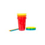 The First Years Take & Toss Toddler Straw Cups - Spill Proof and Dishwasher Safe Toddler Cups with Straws - Toddler Feeding Supplies - 10 Oz - 4 Count