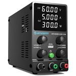 Jesverty DC Power Supply Variable, 0-60V 0-5A Adjustable Switching DC Regulated Bench Power Supply with High Precision 4-Digit LED Display, 5V/2A USB Port, Coarse and Fine Adjustment SPS-6005N