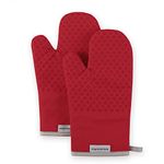 KitchenAid Oven Mitt Set, Cotton, Fire Red, 7"x12.5"