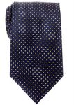 Retreez Modern Mini Polka Dots Woven Microfiber Men's Tie - Navy Blue with Yellow Dots