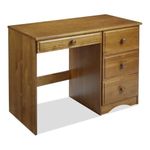 Essentials Computer Desk / 43.5"W / Study Writing Table for Home Office / Solid Wood / Natural Variations of Wood Grains / 4 Drawers, Castanho Brown