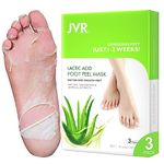 Foot Peel Mask, 3 Pack JVR Foot Mask, Foot Exfoliating Socks, Foot Care for Callus Remove, Repair Cracked Heel & Dead, Dry & Hard Skin, Baby Soft Smooth Touch Feet (Aloe)