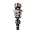 USA uncle sam Flag skull Beer Tap Handle Kegerator Resin Patriotic Zombie