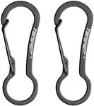 TONIFE Carabiner Clips 2 Pack, Stainless Steel Carabiners Hook for Carabiner Key Rings, Carabiner Small Snap Buckle Spring Backpack Fasteners (MT2802 Black Titanium*2)