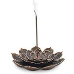 TMINCK Brass Incense Holder - Lotus Stick Incense Burner and Cone Incense Holder with Ash Catcher-4 Inch