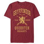 Harry Potter Men's Gryffindor Quidditch SeekerT-Shirt, Cardinal, 3X-Large, Cardinal, 3X-Large