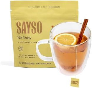 SAYSO Hot Toddy Cocktail Tea Bags - Infuses with Cold Water, Premium Craft with Honey, Cinnamon, Crystallized Lemon & Clove | Organic, Certified Gluten-free, Non-GMO| 35 calories/bag , 8g sugar - 8 count