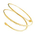 Spograde Minimalist Metal Coil Upper Arm Cuff Bracelet Armlet Armband Bangle Golden