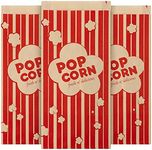 Paper Popcorn Bags Bulk Small Red & White Pop-Corn Bag Disposable for Carnival Themed Party, Movie Night, Halloween, Popcorn Machine Accessories & Supplies, Individual Servings