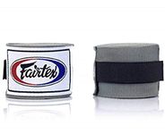 Fairtex HW2 Elastic Cotton Handwraps, 120' and 180" Full Length Hand Wraps-Many Colors (Gray, 180")