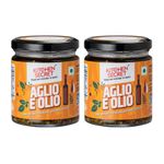 Kitchen Secret Aglio E Olio 180g - for Pasta, Pizza, Spaghetti, Sandwich, Wraps, No Preservatives or Additives, Made with Garlic, Olive Oil, Parsley, Chilli Flakes, Quality Ingredients (Pack of 2)