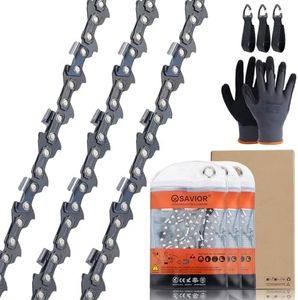 Savior 3Pcs 14 Inch Chainsaw Chain 3/8" LP Pitch .043" Gauge 52 Drive Links for EGO CS1401 CS1400 Makita XCU03 XCU04 XCU08 Worx WG384.9 KOBALT KCS 4040-06 Ryobi RY40502 E-00228 Husqvarna R52