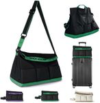 YAFIYGI Small Gym Bag with Shoe Compartment for Men & Women, Weekend Travel Overnight Bags, Personal Item Duffle Carry On Bag with Wet Pocket(Black Green)