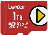 Lexar PLAY 1TB Micro SD Card, microSDXC UHS-I Memory Card, Up to 160MB/s R/100MB/s W, U3, V30, A2, C10 microSD TF Card for Nintendo-Switch/Portable Gaming Device/Smartphone/Tablet (LMSPLAY001T-BNNAG)