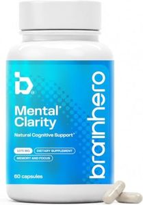 Brain Hero Memory and Focus Supplements - Cognitive Support - 1075mg of Targeted Nootropics for Men & Women - Brain Health for Mental Clarity - Vitamin B6 & B12, Choline, Alpha GPC, L-Theanine - 60 ct