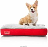 BRINDLE Soft Shredded Memory Foam Dog Bed with Removable Washable Cover, red, 22in x 16in