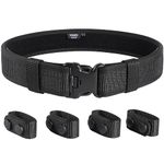 VISMIX Duty Belt, 2" Police Security Nylon Duty Belts Law Enforcement with 4 Belt Keepers, Black, Large