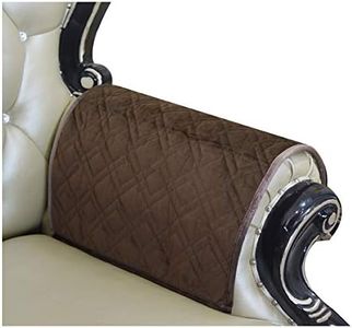 Haomaijia Nonslip Coffee Sofa Arm Covers Couch Sofa Slipcover for Leather Couch Quilted Furniture Protector for Dogs Kids Pets (BLatte, 14 x14 Inches Sofa Armrest Cover-2 Pieces)