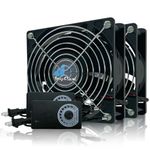 120mm Case Fan with Variable Speed Controller 3V to 12V, Axial Computer Fan with AC Plug 110V 120V 220V, Quiet Brushless USB Fan for PC Computer Cooling Biltong Box Cabinet Receiver Xbox DVR, 2 Pack