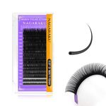 NAGARAKU Volume Eyelash Extensions 0.07mm D curl 7-15mm Mix Tray Individual Lashes Matte Black Soft Natural Professional Faux Mink 16 rows