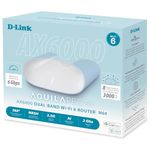 D-Link M60 AX6000 WiFi 6 Mesh Router—Sculpted Décor Ready Design—2.5 Gbps WAN + 4× Gbps LAN—Gaming/Streaming/Internet—Long Range Wireless Self Optimized 360° Coverage—Expandable Mesh—App Control