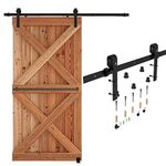 CCJH 10FT/304cm Retro Steel Sliding Barn Wood Door Hardware Closet Set Track Roller Hangers for Single Wooden Door