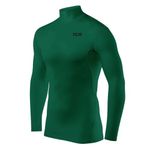 TCA Boys' HyperFusion Compression Base Layer Top Long Sleeve Under Shirt - Mock Neck - Cadmium Green Mock, 10-12 Years