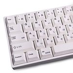 Gliging PBT White Keycaps 135 Keys Cherry Profile DYE-Sub Japanese Keycap Minimalist White Theme Suitable for MX Cherry Mechanical Keyboard