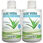 Pure Aloe Vera Drinkable Gel Unflavoured 500mL - Cold-Processed – from Organic Fresh Leaves - for Heartburn Relief - Acid Reflux - Made In Canada (Pack of 2)