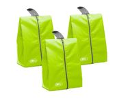 Lify Shoe Storage Organizer Bags Set, Water-Resistant Nylon Fabric with Sturdy Zipper for Traveling (6 Pack) (Florescent Green- 3Piece)