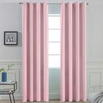 Yakamok Pink Blackout Curtains with Grommet top, Thermal Insulated Room Darkening Drapes for Bedroom(52Wx96L, One Pair)