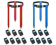 Hilhook Flag Football Belts, 14 Player Adjustable Flag Football Set with 42 Flags for Youth and Adults Training Equipment (Red and Blue)