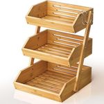 KOMFORA Bamboo Fruit Basket 3-Tier 