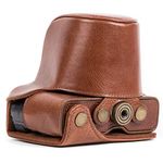 MegaGear MG664 Ever Ready Genuine Leather Case with Strap for Canon EOS M10 Camera - Dark Brown