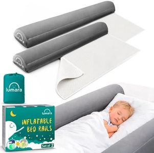 LUMARA Inflatable Bed Rail for Toddlers 2 Pack - Portable Travel Bed Bumpers for Kids Fits Twin Full Queen King Size Beds - Non-Slip Safety Guard Rails